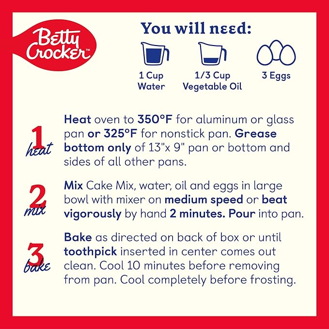Betty Crocker Favorites Super Moist Yellow Cake Mix, Holiday Baking, 13.25 oz (Pack of 12)