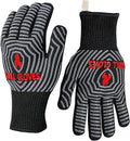 QUWIN BBQ Gloves, Oven Gloves, Grilling Gloves Silicone Non-Slip Oven Mitts, Kitchen Gloves for BBQ, Grilling, Cooking, Baking-1 Pair… (Black, One Size Fits Most)