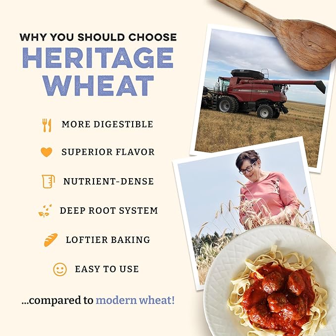 Sunrise Flour Mill USDA Organic Heritage Pasta Flour - 2 lbs | Milled from Hard Red Wheat | Easier to Digest with Less Bloating | No Bleaching or Bromating | Zero Additives