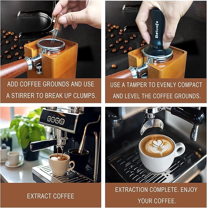22 PCS 58mm Espresso Accessories Kit, 58mm Spring Loaded Calibrated Espresso Coffee Tamper Set with Tamper Mat, WDT Tool, Latte Art Kit, Frothing Pitcher and Towel for Coffee Making (58mm)