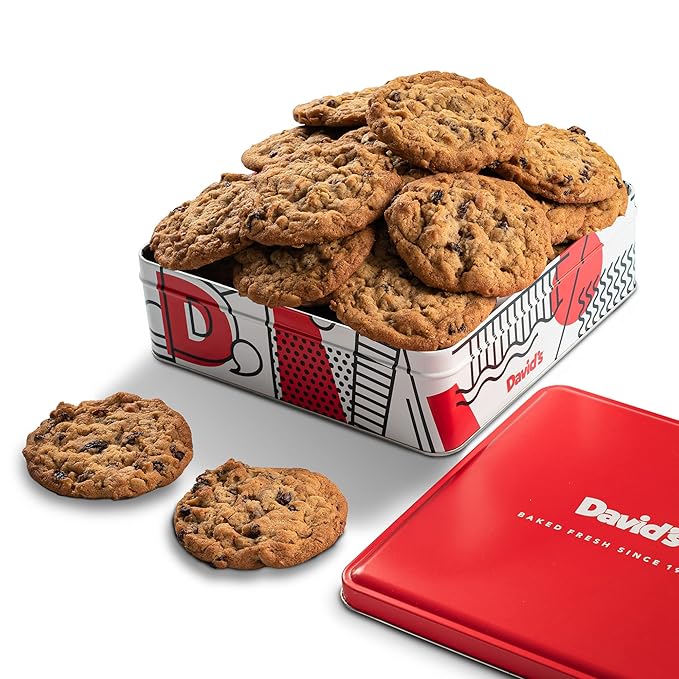 David's Cookies 1lb Oatmeal Raisin Fresh Baked Cookies - Delectable & Premium Ingredients - No Added Preservatives Cookie Gift Basket