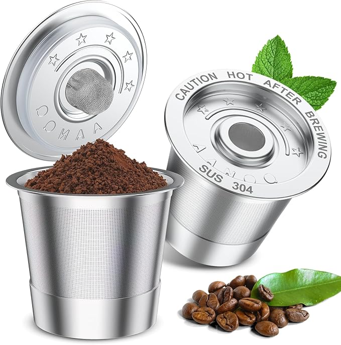 2 Pack K Cup Reusable Coffee Pods for Keurig: Stainless Steel Refillable K Cup - Reusable Coffee Filter for Keurig 1.0 Coffee Maker, Permanent, Eco-Friendly, BPA-Free