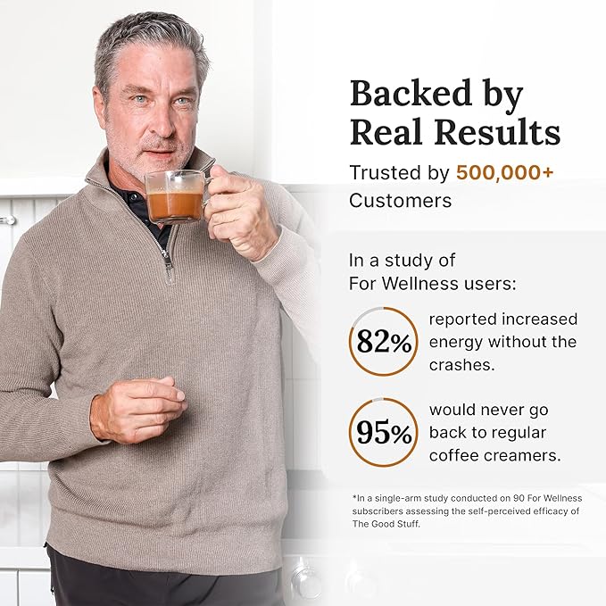 For Wellness The Good Stuff Performance – Coffee Booster | Collagen + MCT Powder Supplement with L-Theanine and Antioxidants for Jitter-Free Energy & Stamina | Non-Dairy, Keto-Friendly, 30 Servings