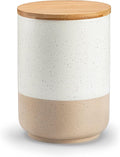 vancasso Sabine Large Ceramic Canister with Airtight Wood Lid - 74 oz Kitchen Food Storage Jar for Flour, Sugar, Coffee, Tea & Spices - Big Capacity Countertop Jar