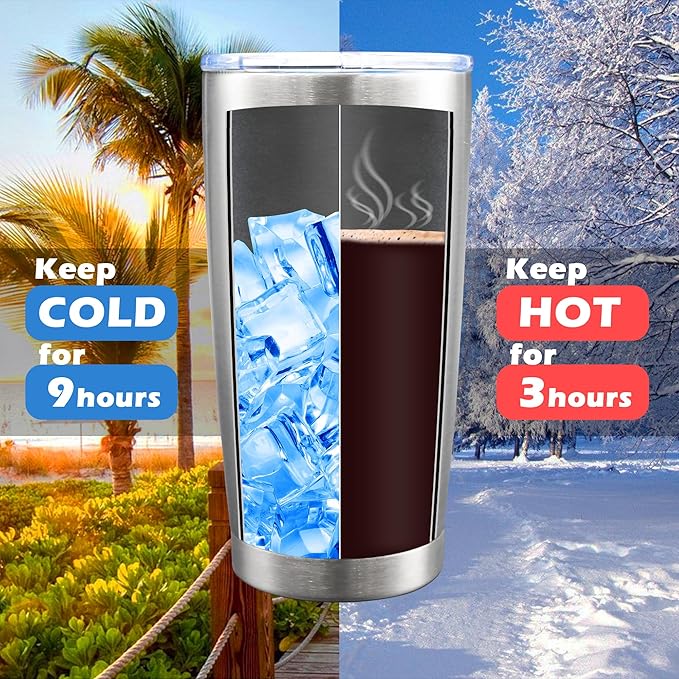 20oz Tumbler Bulk Stainless Steel Tumblers with Lid Vacuum Insulated Double Wall Travel Coffee Mug Powder Coated Tumbler Cup for Hot and Cold Drinks(Stainless Steel, 6 pack)