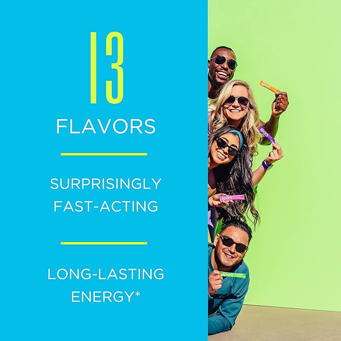 AdvoCare Spark - Energy Drink Mix - Vitamin & Amino Acid Supplement - Supports Energy & Focus* - Portable Immune Support* - Sugar-Free - Blue Raspberry, 14 Stick Packs (3.5 oz)
