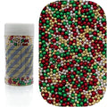 Dynastang 2mm Christmas Pearls Sprinkles Edible Pearls Cake Decorating Stars Cake Decorations Cupcake Toppers Cookie Decorating Perfect for Cakes, Cupcakes, Desserts Toppings 3OZ