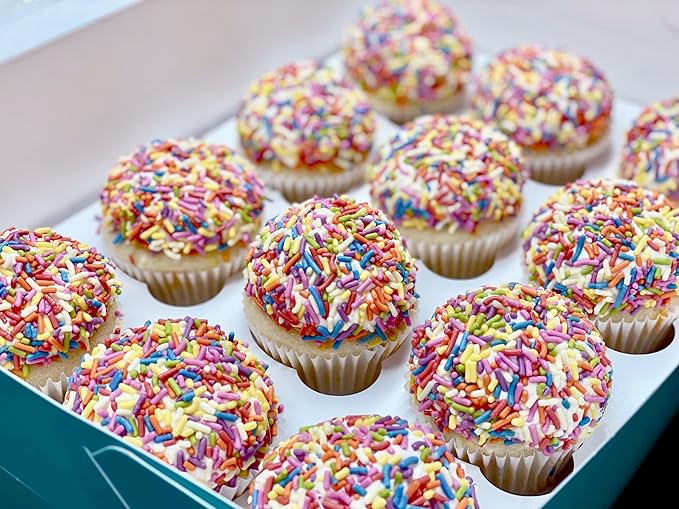 Bulk Natural Rainbow Sprinkles - 10 LB Wholesale - Kosher - Non-GMO, Dye-Free Jimmies - Bakery-Grade Sprinkles for Cakes, Ice Cream, Cookies, Catering & Large Events