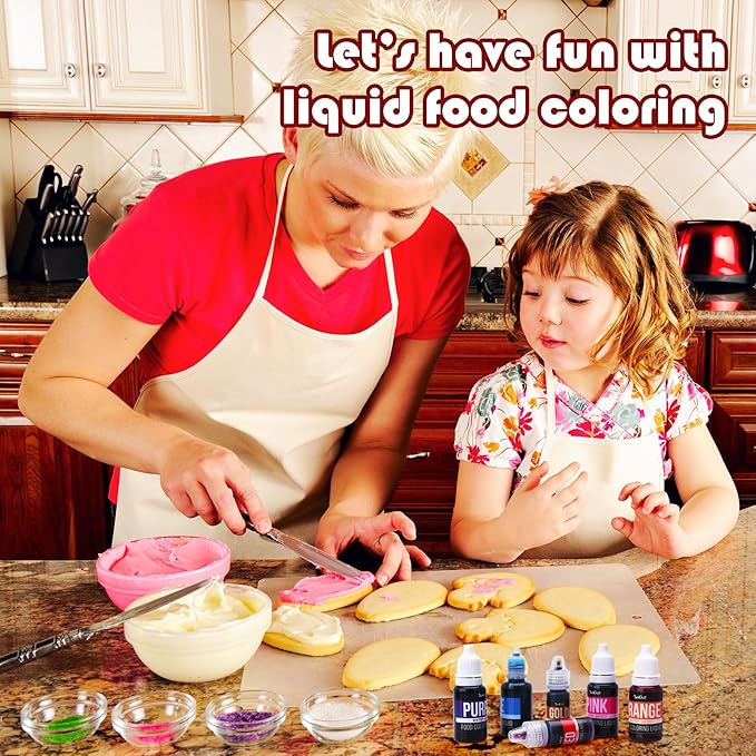 Food Coloring Liquid - Vibrant Color Food Coloring for Cake Decorating, Baking, Easter Egg, Icing - Tasteless Food Color Dye for Fondant, Cooking, Slime, Airbrush (Black, 8 Fl.oz)