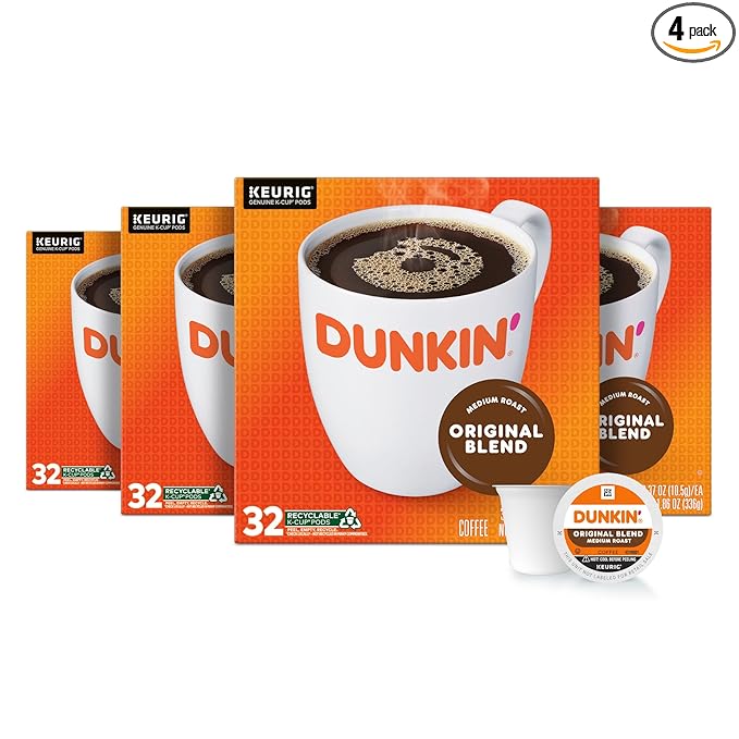 Dunkin' Original Blend Medium Roast Coffee, 128 Keurig K-Cup Pods