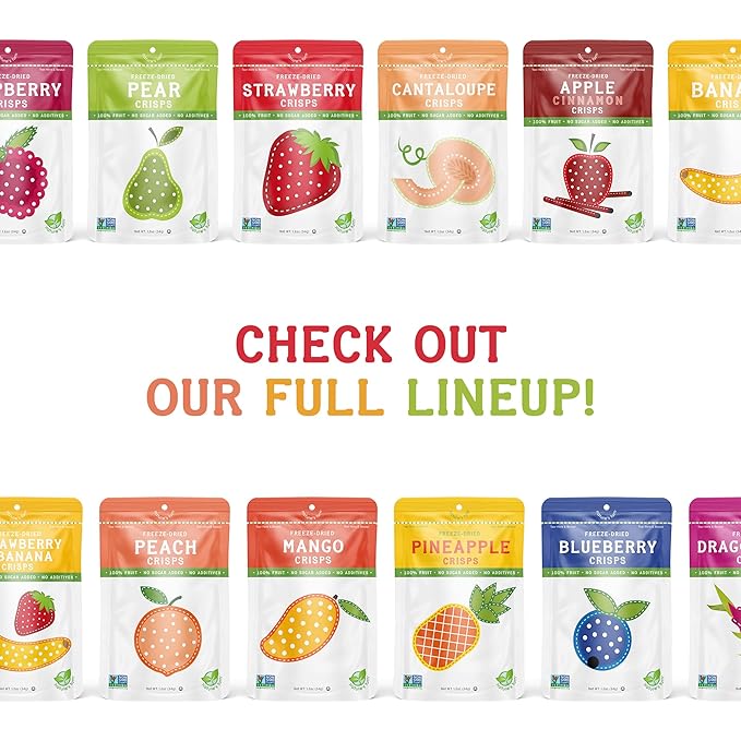 Nature’s Turn Freeze-Dried Fruit Crisps –Healthy, Gluten-Free,Crispy & Delicious,Plant-Based Snack, Ideal for Cereal, Smoothies, School Lunches, & On-the-Go, Superfruit Variety Bags of 8(0.53 oz Each)