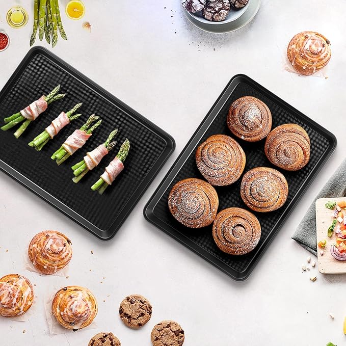 Cookie Sheet for Baking, Ceramic Half Baking Sheet Pan, Thicker Carbon Steel Baking Sheet Non Stick, 17.5 x 13 Inch Baking Tray for Oven