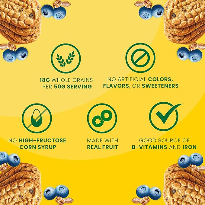 belVita Breakfast Bars Biscuits, Blueberry, 30 Total Packs, 6 Boxes (4 Biscuits Per Pack)
