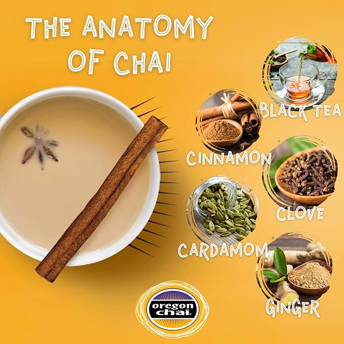 Oregon Chai Original Dry Chai Latte Mix, 8 Count (Pack of 6)