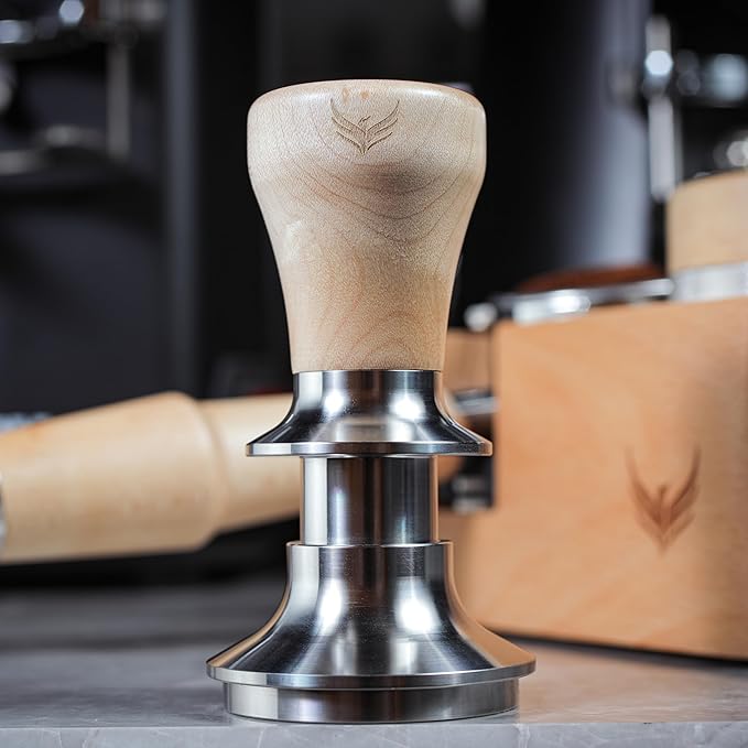58mm Espresso Tool Set for Breville Dual Boiler, Oracle Jet, and Oracle Touch: Maple Bottomless Portafilter, Calibrated Tamper, Dosing Funnel with Puck Screen, and Adjustable Distributor