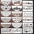 Fall Stencils for Painting on Wood Pumpkin Stencil Fall Leaves Maple Half Round Hello Fall Stencils for Door Mats Porch Hanger Decor