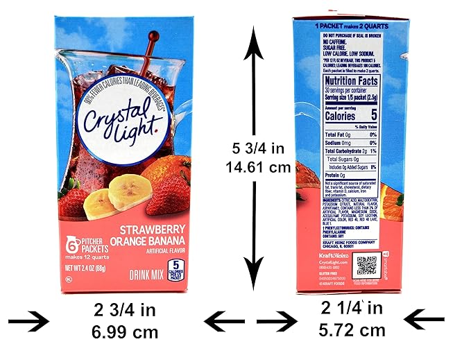 Crystal Light Strawberry Orange Banana Drink Mix, 12-Quart 2.4-Ounce Canister (Pack of 11)