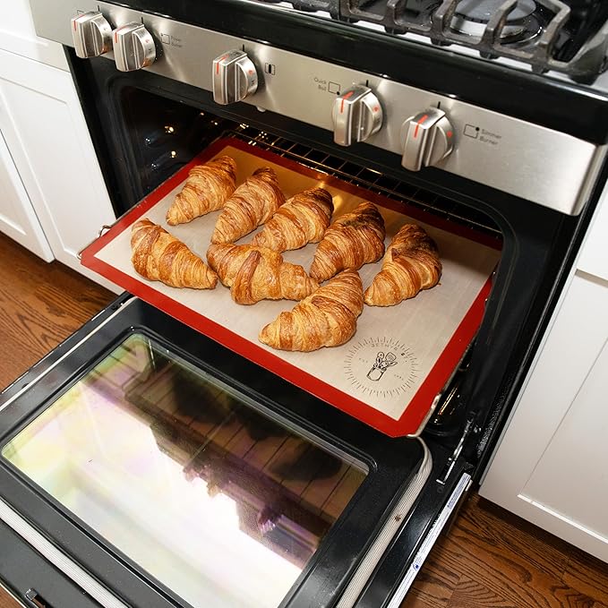 Silicone Baking Mats, Full Size Baking Sheet Liners, Multi Pack,17 x 25 inch, Non-Stick, Silicone Baking Sheet Liner, Perfect For Baking Macarons Cookies And Cakes (Full Size, 2, Baking Mats)