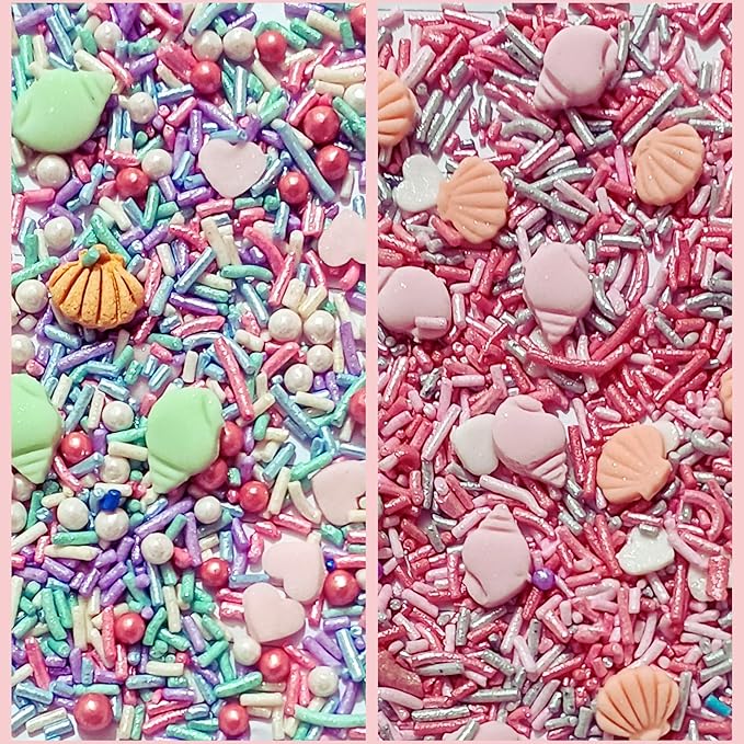 Confect Ocean-Themed Sprinkles Set – 5 Assorted Pastel Edible Sea Shell, Mermaid, starfishes & fish Sprinkle Mixes for Cake, Cupcake & Cookie Decorating –Ocean-Themed Baking Decorations- Vegan, Gluten-Free, Nut-Free, Soy-Free, Dairy-Free, Palm Oil-Free...