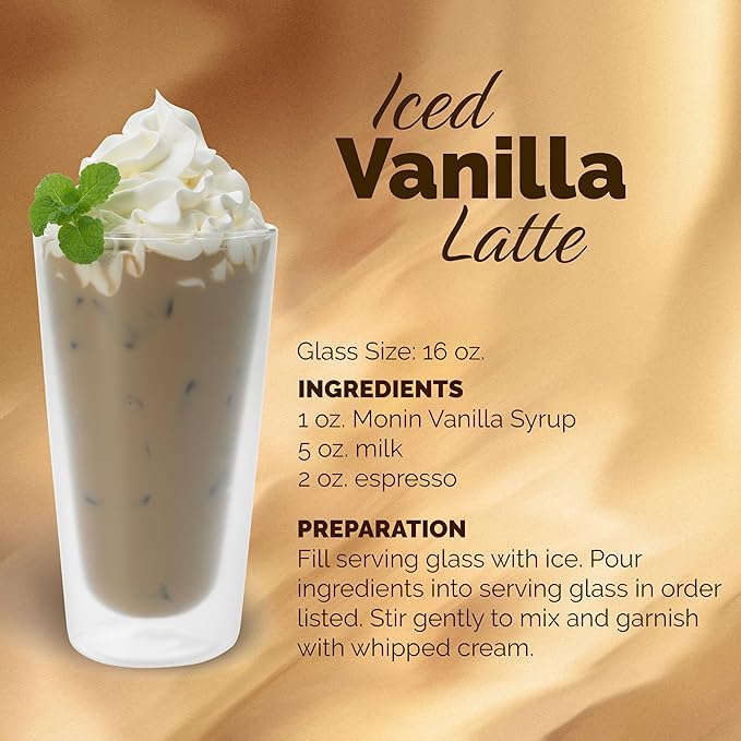 Monin - Vanilla Syrup, Versatile Flavor, Great for Coffee, Shakes, and Cocktails, Gluten-Free, Non-GMO (750 ml)