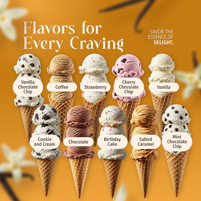 Triple Scoop - Premium Vanilla (2) Ice Cream Mix For Ice Cream Maker. Simple, Easy, Delicious. From Gourmet Mix To Maker in 5 Minutes, Makes 2 Creamy Quarts. Made in USA. (2 Pack, Vanilla)