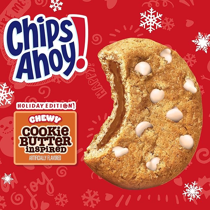 CHIPS AHOY! Chewy Cookie Butter-Inspired Cookies, Limited Edition Holiday Treats, 9.9 oz