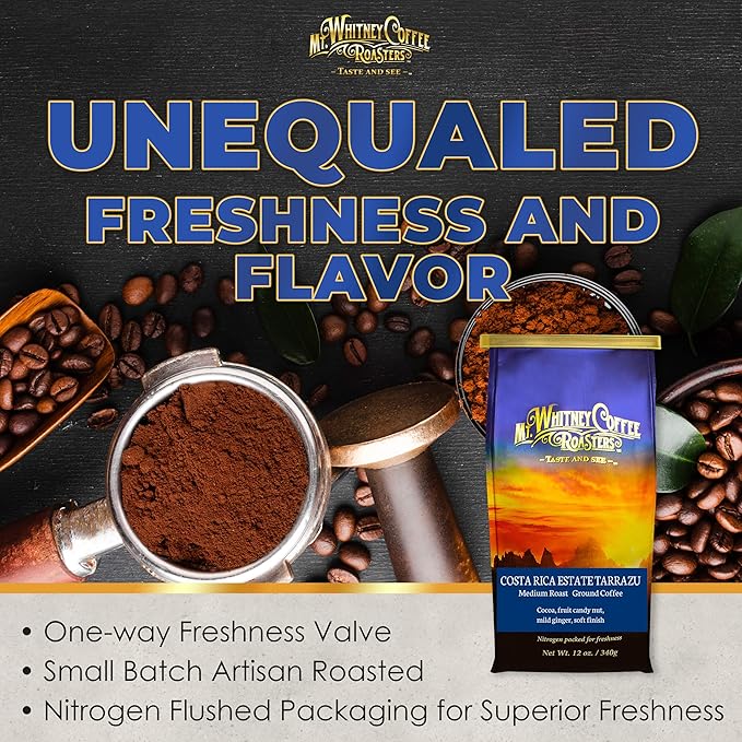 Mt. Whitney Costa Rica Estate Tarrazu Low Acid Coffee (Ground, 12 Oz)