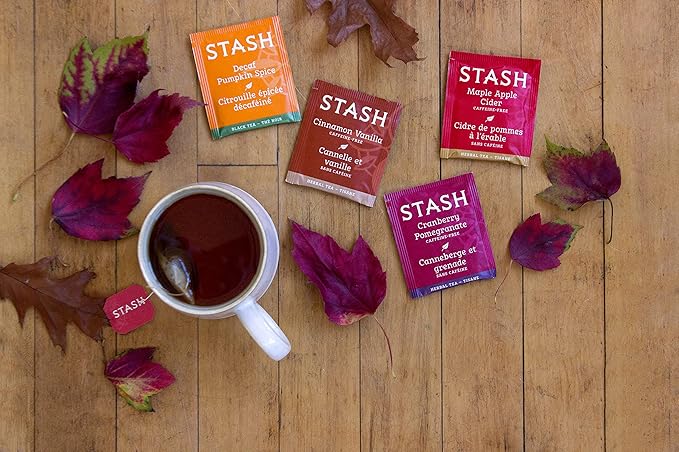 Stash Tea Decaf Pumpkin Spice Black Tea - Decaf, Non-GMO Project Verified Premium Tea with No Artificial Ingredients, 18 Count (Pack of 6) - 108 Bags Total
