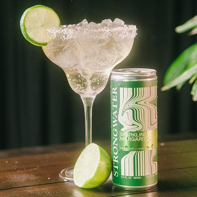 Strongwater Sparkling Non Alcoholic Margarita to Go - 12 Pack Cans (8.4 Fl Oz Each) Virgin Margarita Mocktail Mix - Ready to Drink Nonalcoholic Cocktail with Lime Juice, Agave & Nothing Artificial