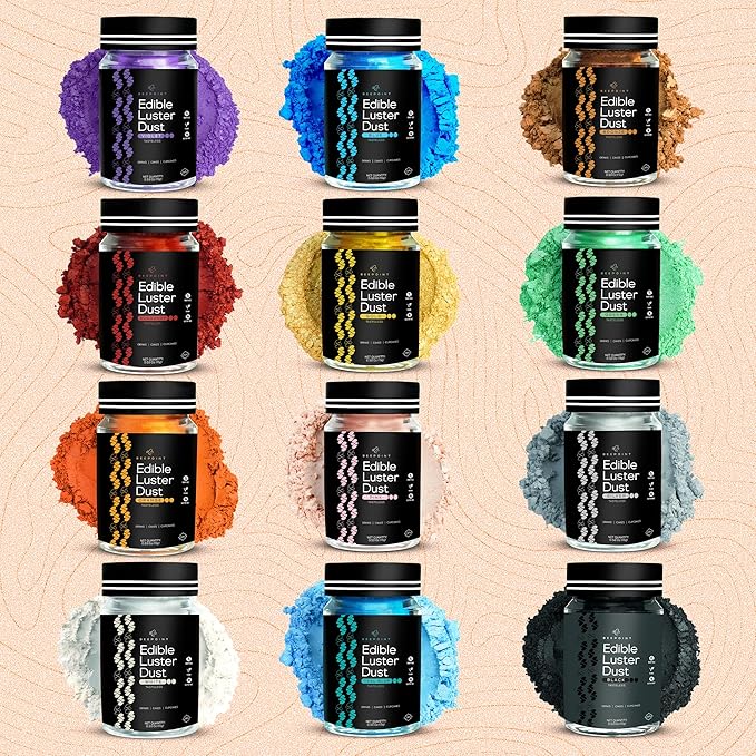 BeePoint Bronze Edible Luster Dust 15g - Food Grade, Vibrant Color Shimmer Powdered Dust for Drinks, Cocktails, Cake Decorating, Baking, Chocolates, Candy, Sweets, & Cookies - Vegan & Gluten Free
