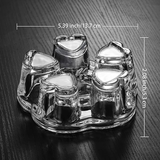 CNGLASS Glass Tea Warmer,Universal Heart Shaped Glass Teapot Wramer