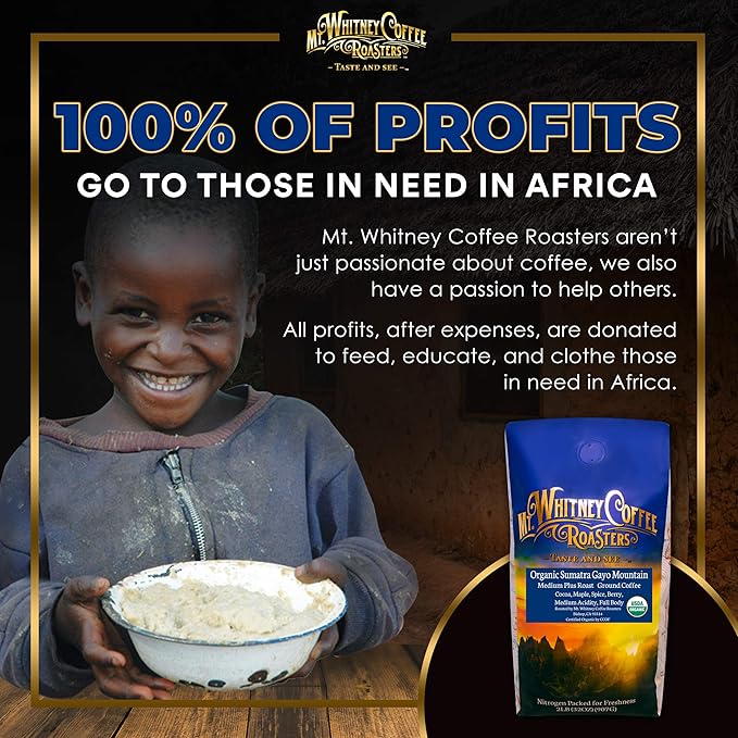 Mt. Whitney Organic Gayo Mountain Sumatra, Medium Dark Roast Coffee (Ground, 2 Lb)
