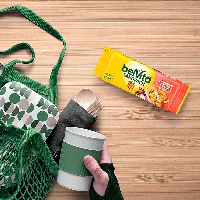 belVita Breakfast Bar Biscuit Sandwiches, Cinnamon Brown Sugar with Vanilla Creme, 30 Total Packs, 6 Boxes (2 Biscuits Per Pack)