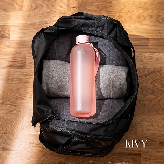 KIVY Slim Water Bottle 50oz [Lightweight & Shatterproof] - Reusable Tritan Water Bottle - Leak Proof Water Bottle for Women & Men - No Spill - Dishwasher Safe - Pink Water bottle