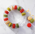 Pastry Chef's Boutique Clear Plastic Round Crown Circular French Macarons Packaging Gift Boxes - Holds 16 Macarons - Pack of 6 - PACKAGING ONLY