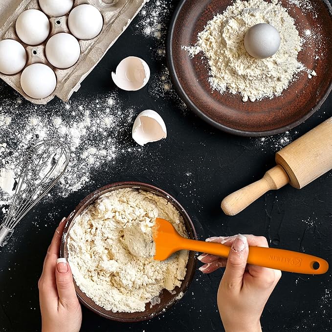 Silicone Spatula 3-piece Set, Ergonomic Handle High Heat-Resistant Spatulas, Non-stick Rubber Spatulas with Stainless Steel Core