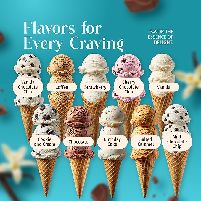 Triple Scoop - Premium Vanilla Choc Chip (2) Ice Cream Mix For Ice Cream Maker. Simple, Easy, Delicious. From Gourmet Mix To Maker in 5 Minutes, Makes 2 Creamy Qrts, Made in USA (2 Pk, Vanilla Choc)