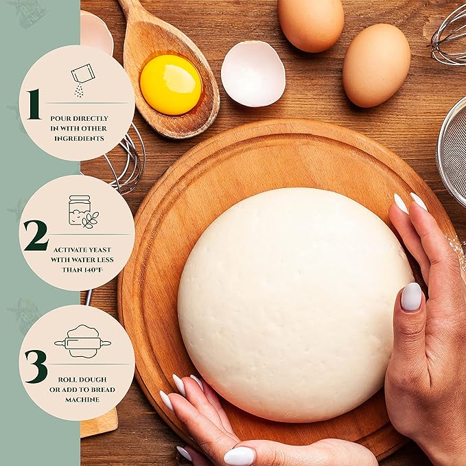 One in a Mill Instant Dry Yeast Packets | Fast Acting Self Rising Yeast for Baking Bread, Cake, Pizza Dough Crust | Kosher | Quick Rapid Rise Leavening Agent for Pastries | 12 Packets