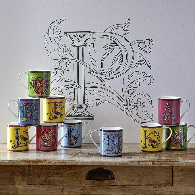 Spode Kit Kemp 12oz Mug in Fine China, B Initial - Custom Coffee Cup for Hot Beverages, Personalized Gift Idea for Her, Him, Friends, Coffee Lovers - Stylish Letter Mug for Daily Use, Dishwasher Safe