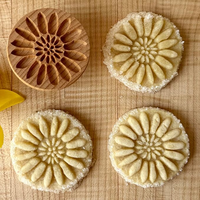 Wood Cookie Stamp, 2.5 Inch (Summer Flower CS-074)