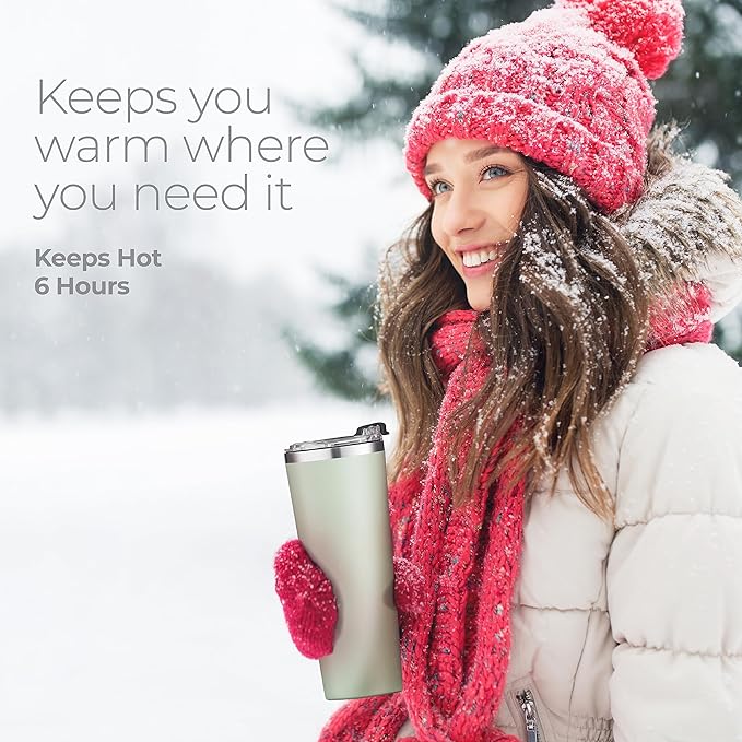 SIPX™ Triple-Insulated Tumblers - 16oz. Premium Modern Tumbler With Lid, insulated Cup Keeps Hot For 6 Hours, Stainless Steel Tumbler Made Of Sustainable Material, Coffee Travel Mug For Home & Office
