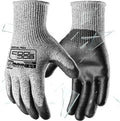 COOLJOB 12/120 Pairs Cut Resistant Safety Work Gloves with Grip, 13 Gauge Seamless Shell with PU Coating, ANSI A2 A4, Gray