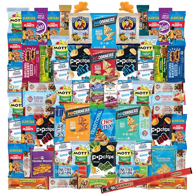Foxy Fane 66-Count Holiday Gift Box - 66 Healthy Snacks & Treats - Perfect Variety Pack for Easter - Great for Family, Friends & Office