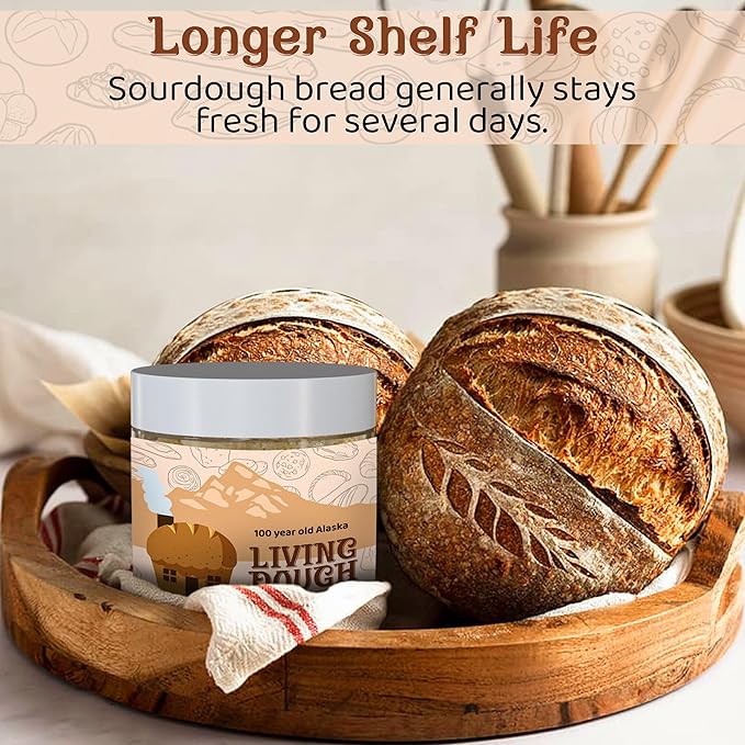 Living Dough - Italian Sourdough Starter Culture - Active & Live Organic Sourdough Starter for Baking - For Artisanal Bread, Pizza Dough, Waffles & More