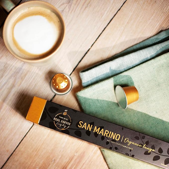 Lungo Variety Pack for Nespresso | 100 Test Winning Aluminum Capsules | 2 Smooth Italian Flavors ‘San Marino’ and ‘Colombia’ | 100% Nespresso Compatible Pods