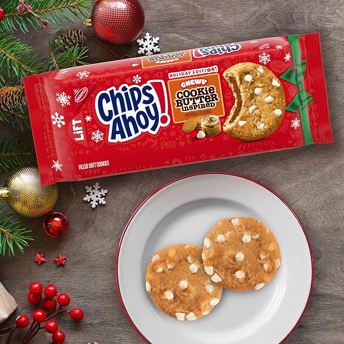 CHIPS AHOY! Chewy Cookie Butter-Inspired Cookies, Limited Edition Holiday Treats, 9.9 oz