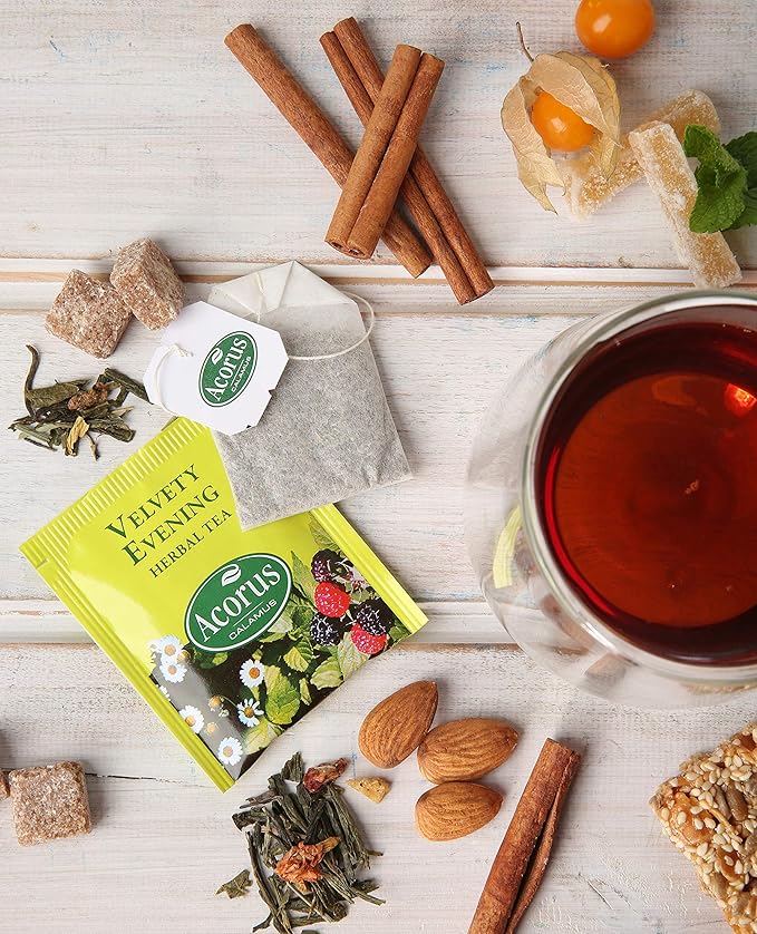 ACORUS Premium Tea Set - Natural Herbal Tea Variety Pack, Gift Set of 6 Different Teas, 60 Bags Individually Wrapped, Herbal Sampler Box