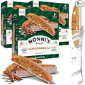 Nonni's Gingerbread Biscotti Holiday Cookies - 3 Boxes Gingerbread Cookies - Gingerbread Christmas Cookies w/Almonds & White Icing - Biscotti Individually Wrapped Cookies - Italian Cookies - 6.88 oz