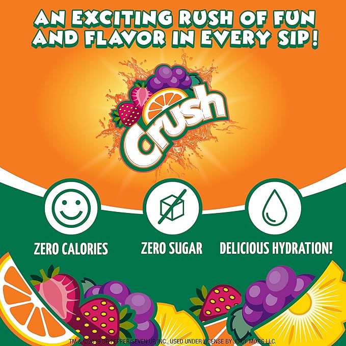 Crush, Pineapple, Liquid Water Enhancer – New, Better Taste! (4 Bottles, Makes 96 Flavored Water Drinks) – Sugar Free, Zero Calorie