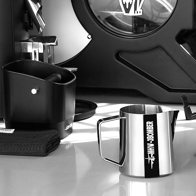 MHW-3BOMBER Espresso Steaming Pitcher Milk Frothing Pitcher Stainless Steel Milk Coffee Cappuccino Latte Art Barista Cup 16.9oz/500ml (Glossy) P5002S